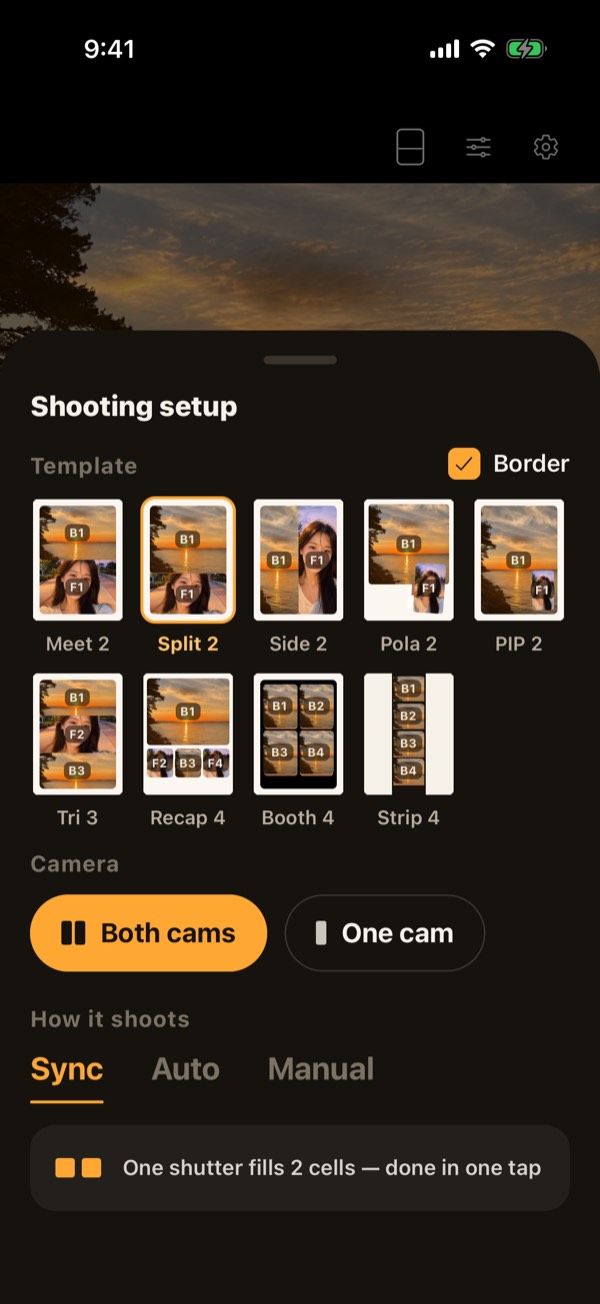 Shooting setup sheet