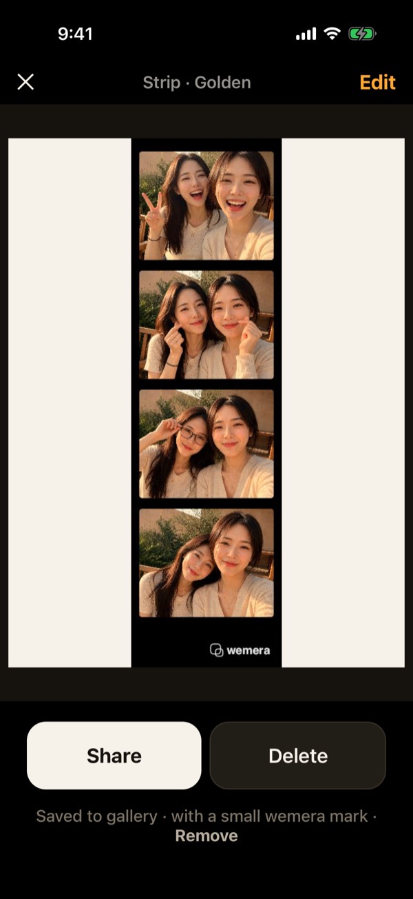 Photo booth strip result